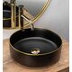 умивальник Rea Sami 36x36 black matt/gold (REA-U0595)
