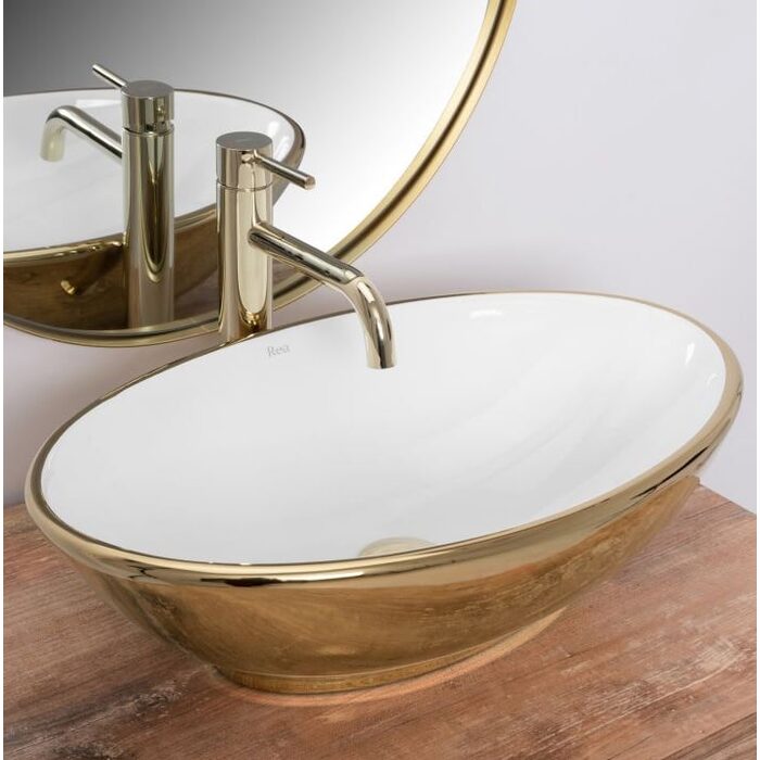 умивальник Rea Pamela 33x53 gold/white (Rea-u6345)