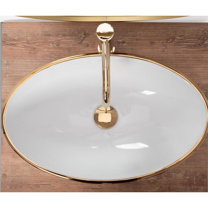 умивальник Rea Pamela 33x53 gold/white (Rea-u6345)