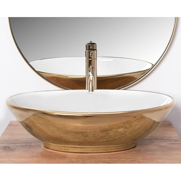 умивальник Rea Pamela 33x53 gold/white (Rea-u6345)