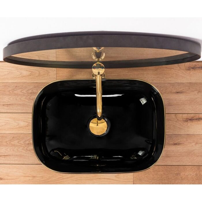 умивальник Rea Belinda 33x46,5 black/gold (Rea-u8796)