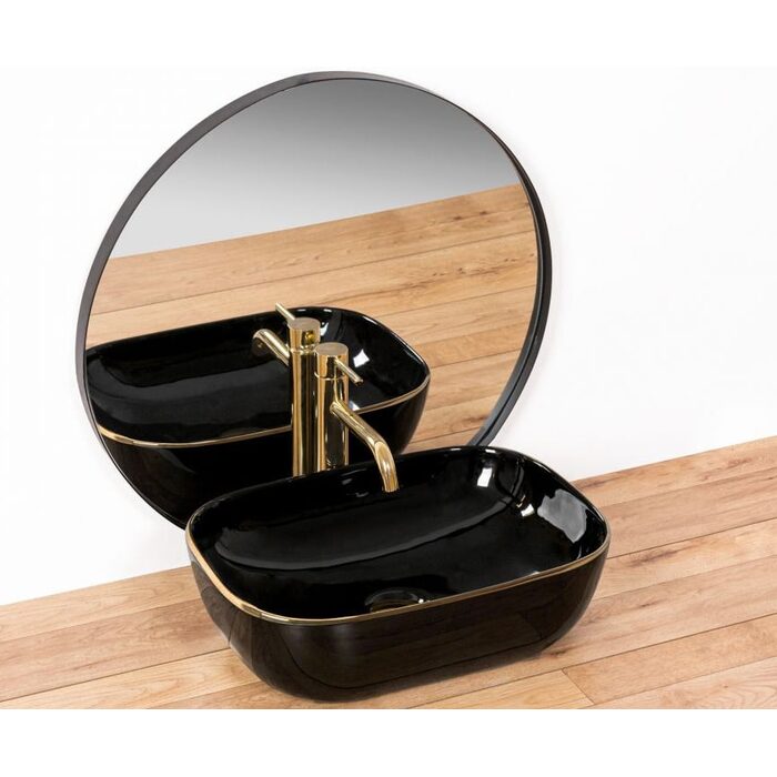 умивальник Rea Belinda 33x46,5 black/gold (Rea-u8796)