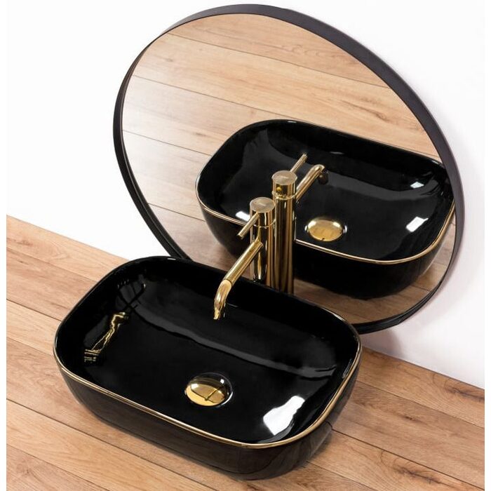 умивальник Rea Belinda 33x46,5 black/gold (Rea-u8796)