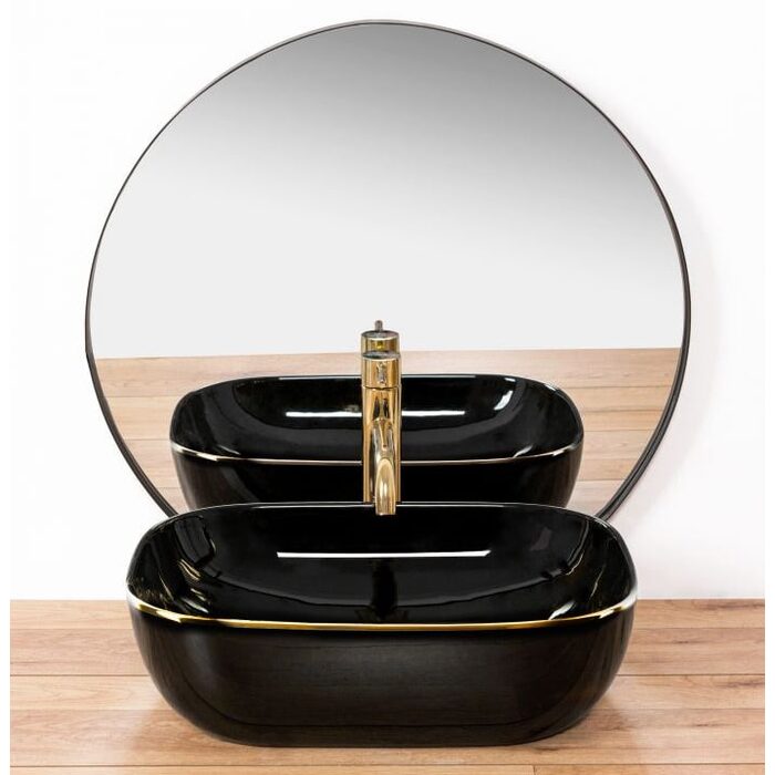 умивальник Rea Belinda 33x46,5 black/gold (Rea-u8796)