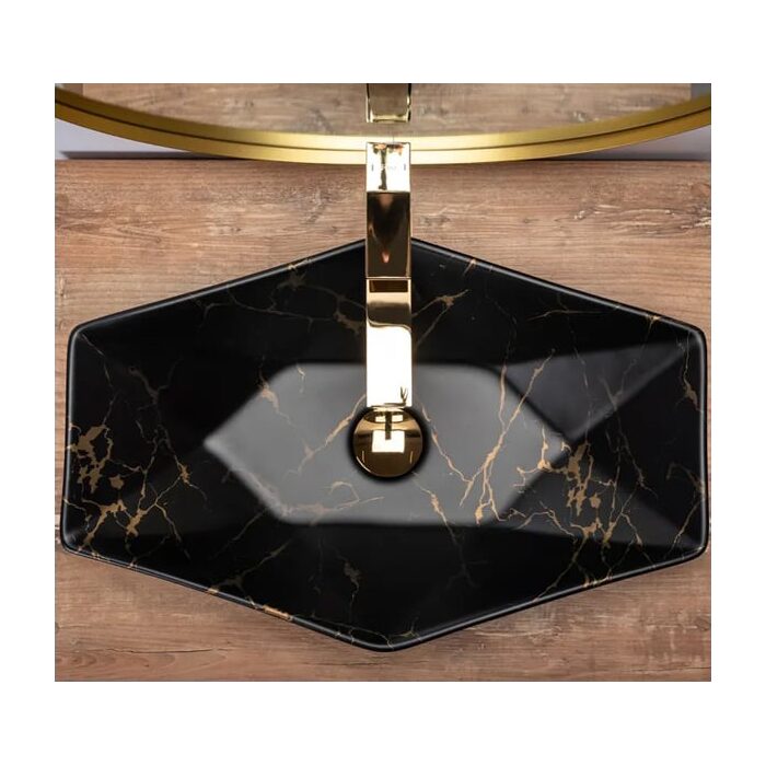 умивальник Rea Vegas 37x57 black marble (REA-U0994)