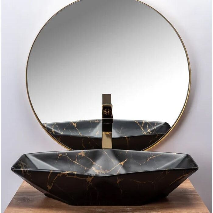 умивальник Rea Vegas 37x57 black marble (REA-U0994)