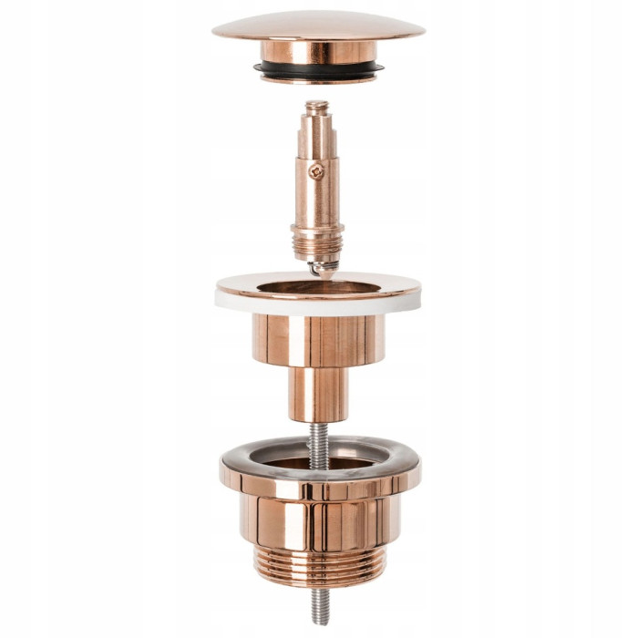 донний клапан Rea Rose Gold click-clack, без переливу (REA-A533A)