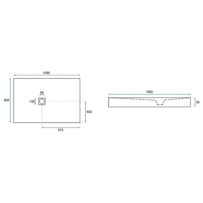 піддон Rea Grey Rock 80x100 прямокутний grey (REA-K4582)