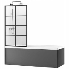 штора для ванни Rea Lagos-1 80x140 black скло прозоре (REA-K4570)