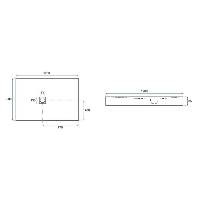 піддон Rea Grey Rock 80x120 прямокутний grey (REA-K4583)