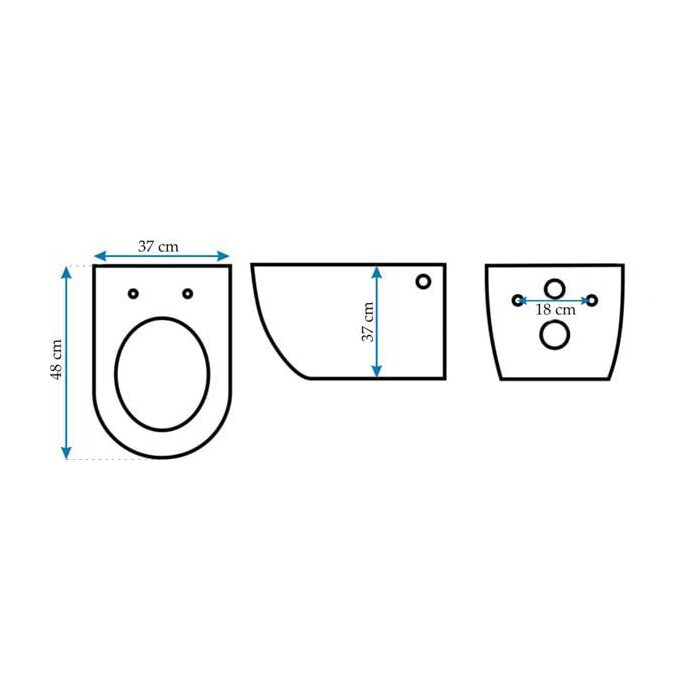 унітаз Carlo Mini Rimless 48x37 white + сидіння дюропластів soft-close (REA-C6200)