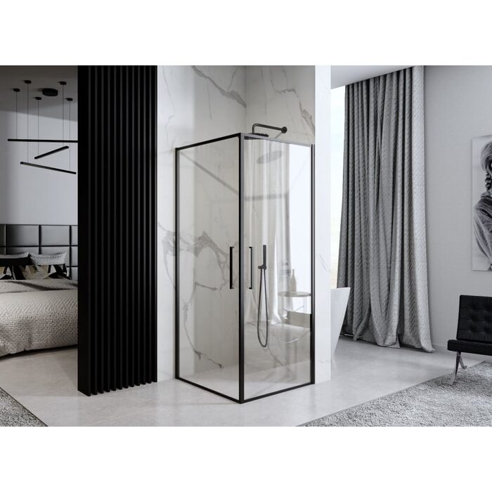 душова кабіна Rea Abra 90x90 black mat безпечне скло прозоре (REA-K5502)