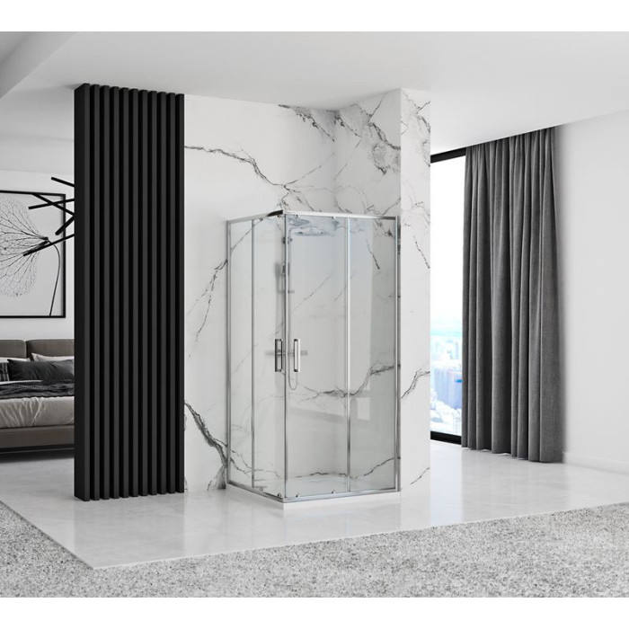 душова кабіна Rea Punto 90x90 chrom безпечне скло, прозоре (REA-K0867)