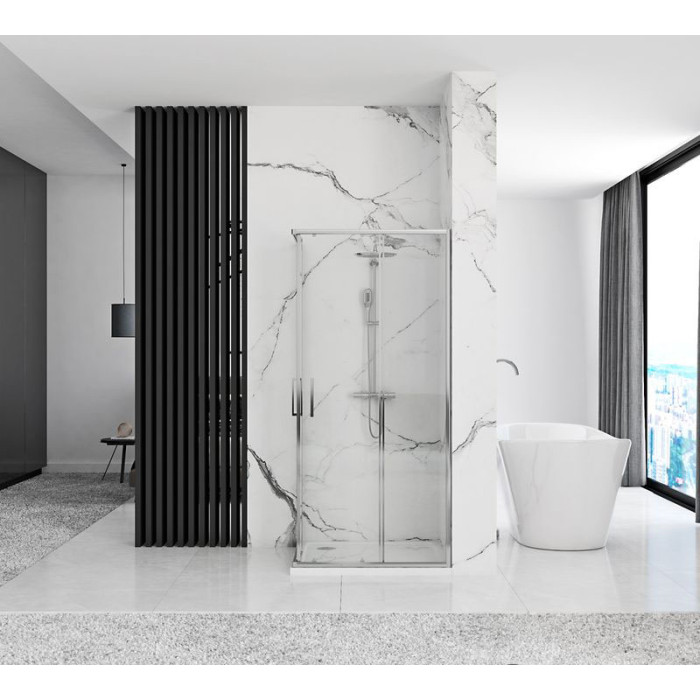 душова кабіна Rea Punto 90x90 chrom безпечне скло, прозоре (REA-K0867)
