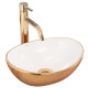 умивальник Rea Sofia 27x34 mini gold /white shiny (REA-U6334)