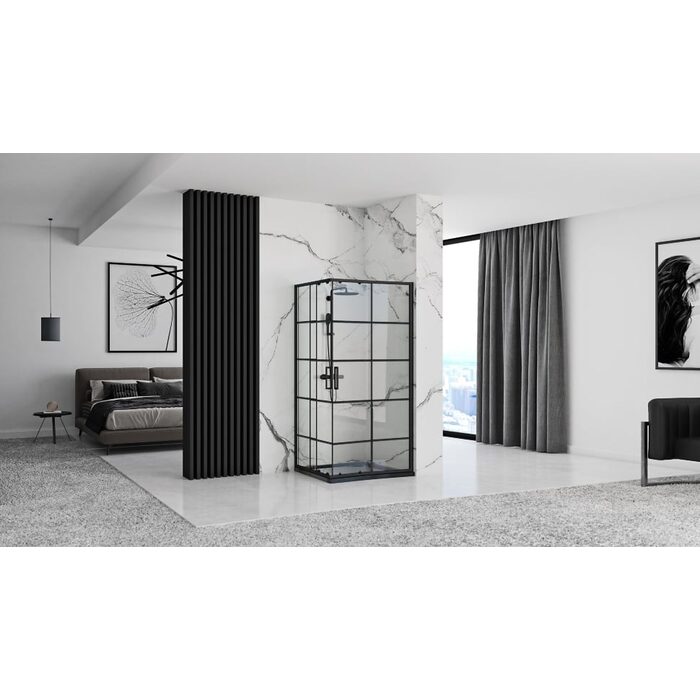 душова кабіна Rea Concept Black 80x100 скло прозоре (REA-K6389)
