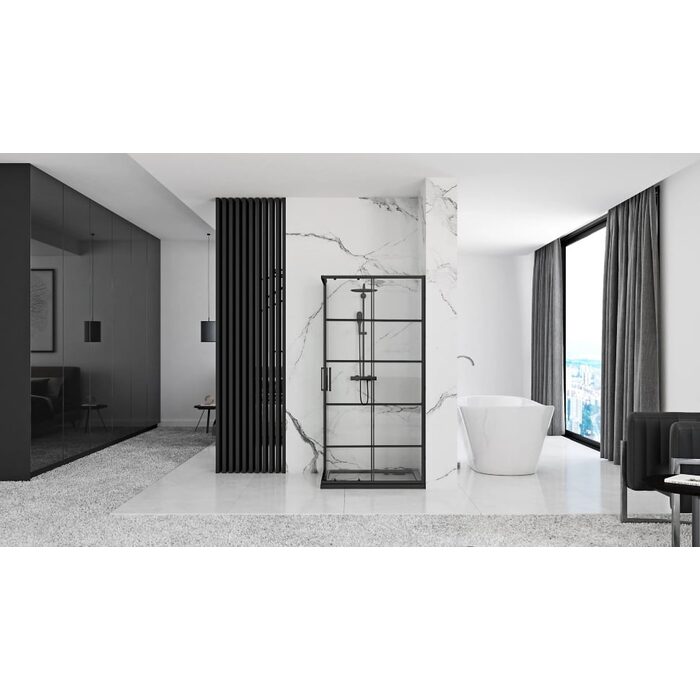 душова кабіна Rea Concept Black 80x100 скло прозоре (REA-K6389)