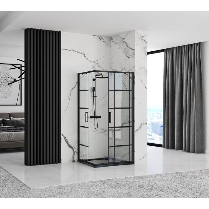 душова кабіна Rea Concept Black 80x100 скло прозоре (REA-K6389)