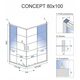 душова кабіна Rea Concept Black 80x100 скло прозоре (REA-K6389)