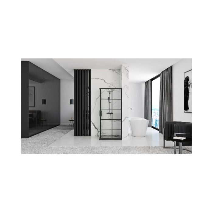 душова кабіна Rea Concept Black 90x90 скло прозоре (REA-K5478)