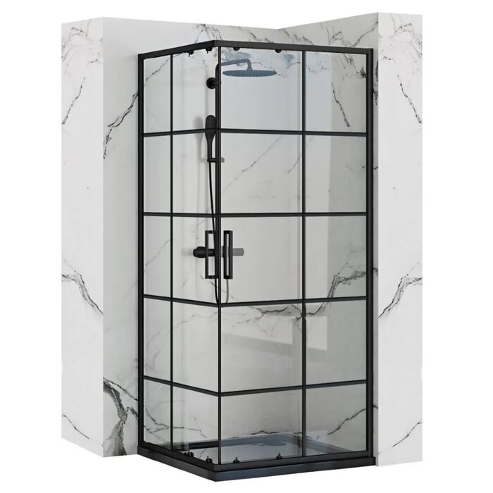 душова кабіна Rea Concept Black 90x90 скло прозоре (REA-K5478)