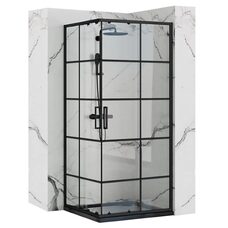 душова кабіна Rea Concept Black 90x90 скло прозоре (REA-K5478)