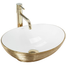 умивальник Rea Sofia 41x34,5 brush gold (REA-U3697)