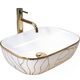 умивальник Rea Belinda Wave 46,5x33 white /gold (REA-U8472)