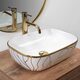 умивальник Rea Belinda Wave 46,5x33 white /gold (REA-U8472)