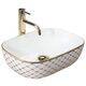 умивальник Rea Belinda Diamond 46,5x33,5 white /gold (REA-U8471)