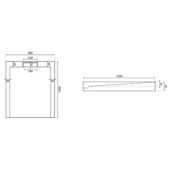 піддон Rea Grand 90x120 прямокутний white (REA-K4591)