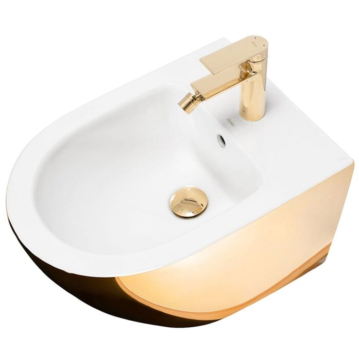 біде Rea Carlo Mini підвісне gold white (REA-C2288)