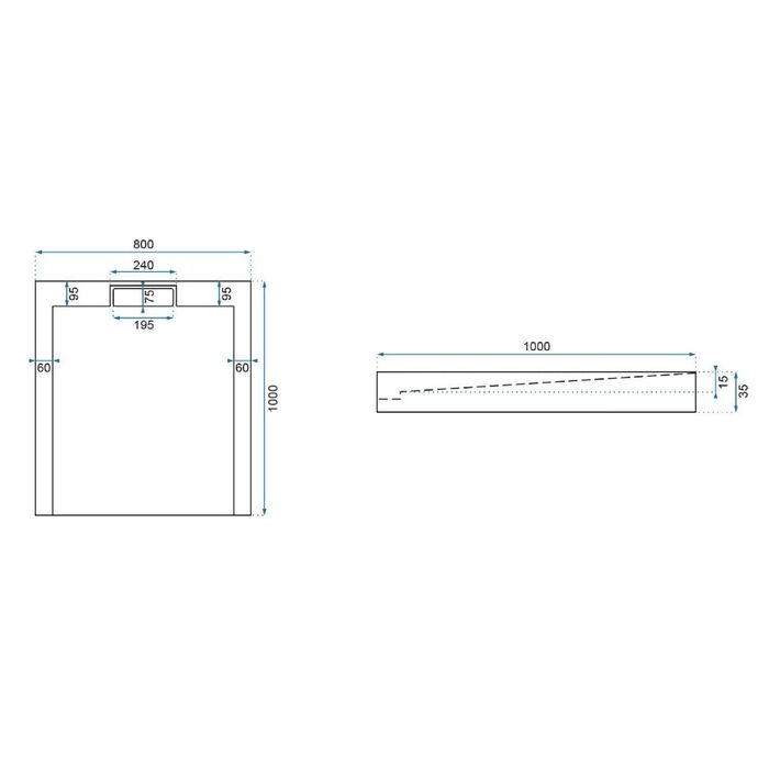 піддон Rea Grand 80x100 прямокутний white (REA-K4590)