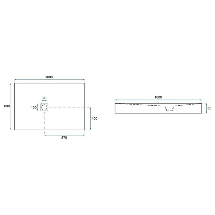піддон Rea Rock 80x100 прямокутний white (REA-K5581)