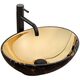 умивальник Rea Sofia 41x34,5 gold/marbe black (REA-U8012)