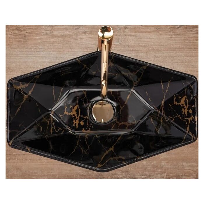 умивальник Rea Vegas 37x57 black marble shiny (REA-U5603)