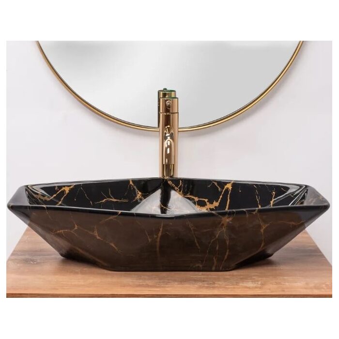 умивальник Rea Vegas 37x57 black marble shiny (REA-U5603)