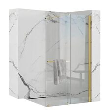 душова перегородка Rea Cortis 100x200 gold безпечне скло прозоре (REA-K8484)