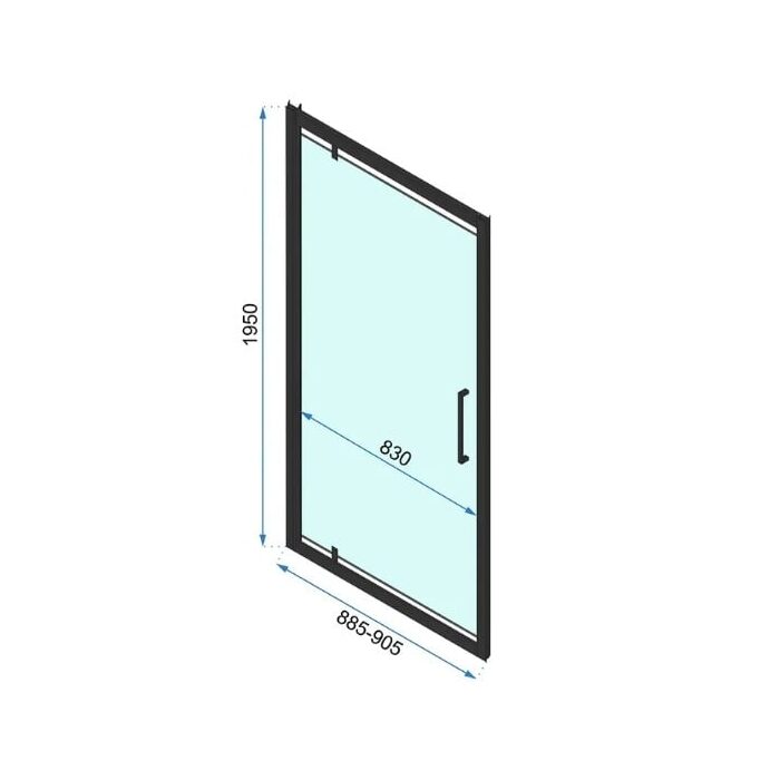 душові двері Rea Rapid Swing 90x195 безпечне скло, прозоре, gold (REA-K5618)