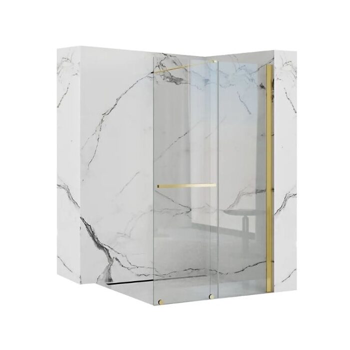 душова перегородка Rea Cortis 120x200 gold безпечне скло прозоре (REA-K8485)