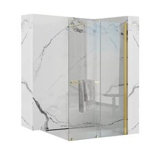 душова перегородка Rea Cortis 120x200 gold безпечне скло прозоре (REA-K8485)