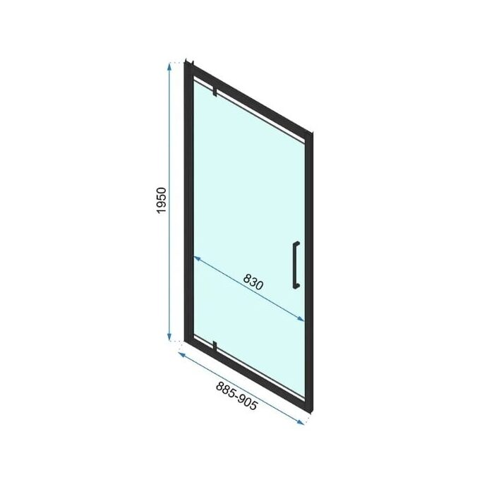 душові двері Rea Rapid Swing 90x195 безпечне скло, прозоре, chrome (REA-K5606)