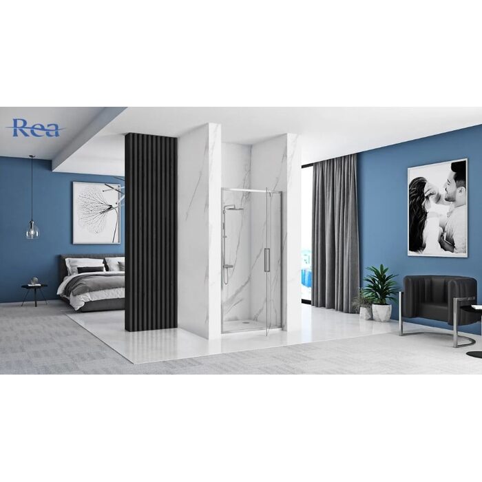 душові двері Rea Rapid Swing 100x195 безпечне скло, прозоре, chrome (REA-K5607)
