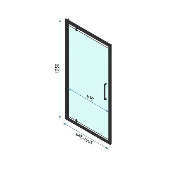душові двері Rea Rapid Swing 100x195 безпечне скло, прозоре, chrome (REA-K5607)