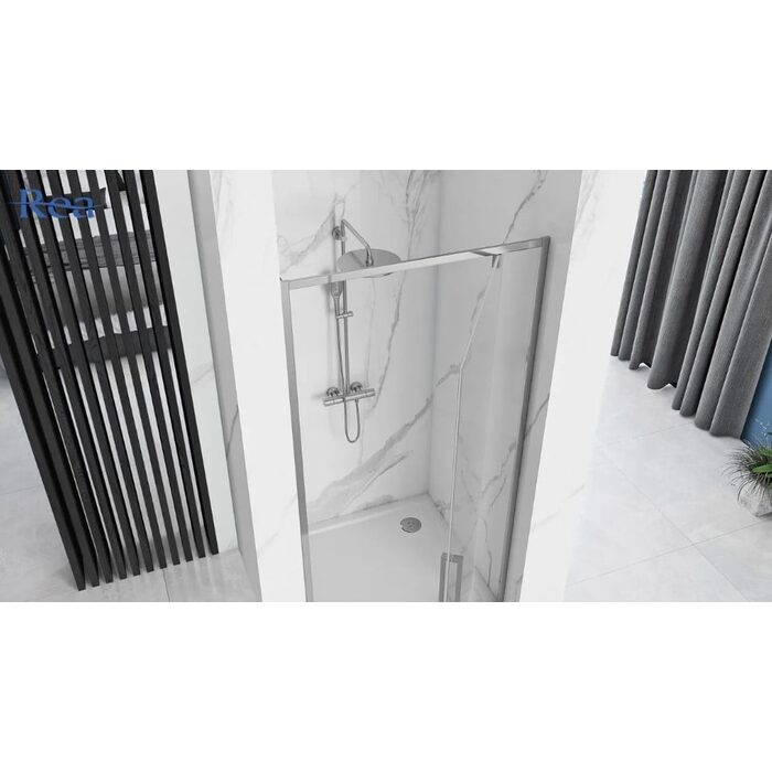 душові двері Rea Rapid Swing 100x195 безпечне скло, прозоре, chrome (REA-K5607)