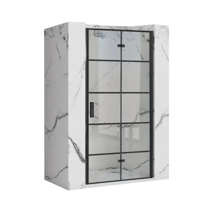 душові двері Rea Molier 90x190 безпечне скло, прозоре, чорний (REA-K8538)