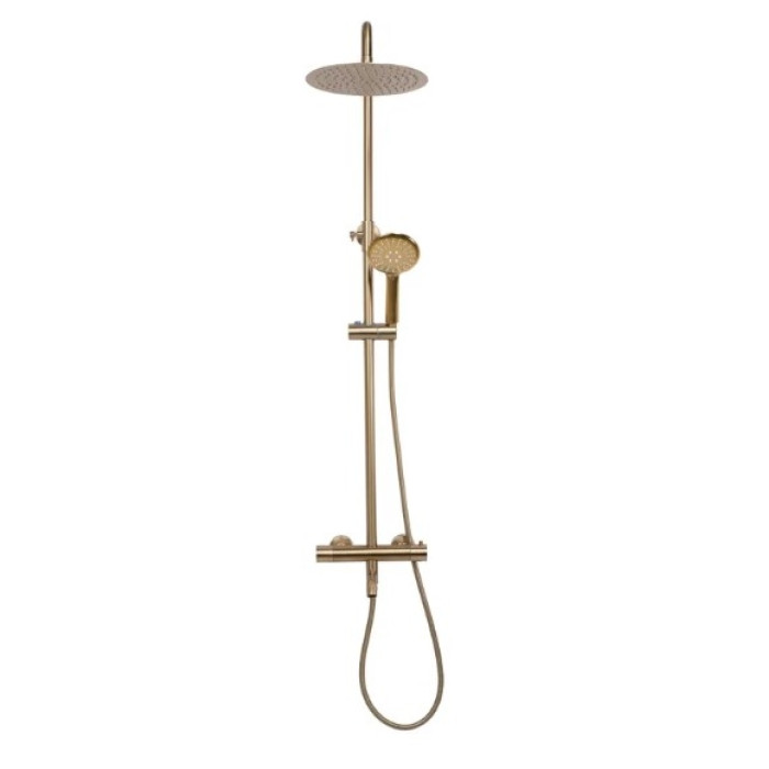 душовий гарнітур Rea Lungo brush gold, з термостатом (REA-P6604)