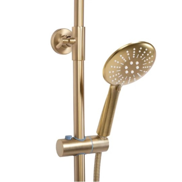 душовий гарнітур Rea Lungo brush gold, з термостатом (REA-P6604)