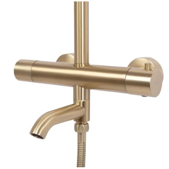 душовий гарнітур Rea Lungo brush gold, з термостатом (REA-P6604)