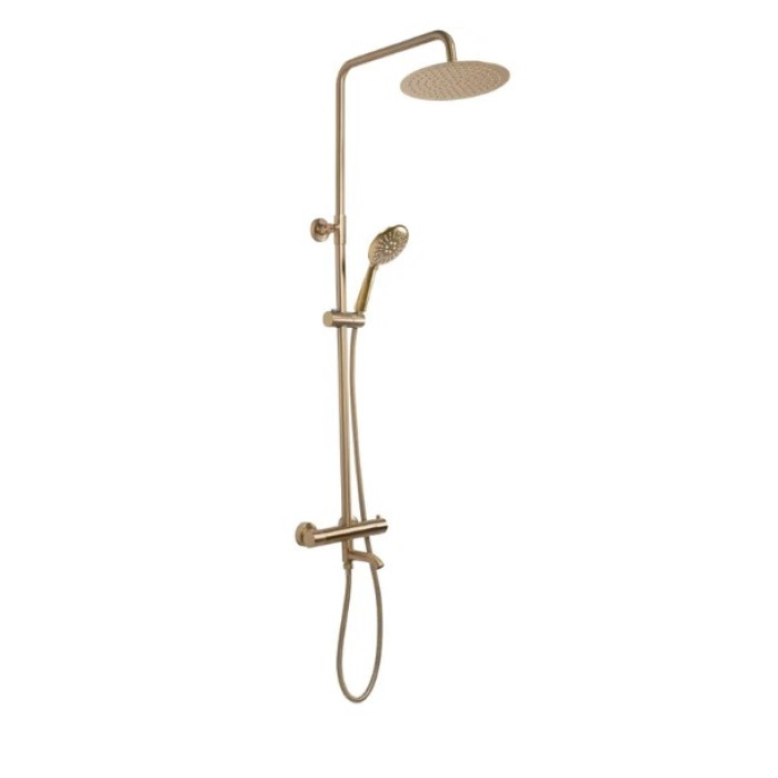 душовий гарнітур Rea Lungo brush gold, з термостатом (REA-P6604)